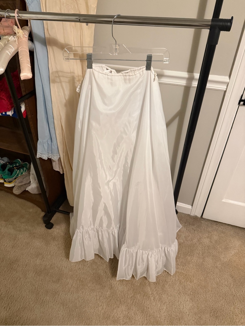 White Ruffled Full-Length Women's Petticoat